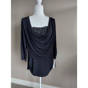AB Studio Top Sz XL Black New